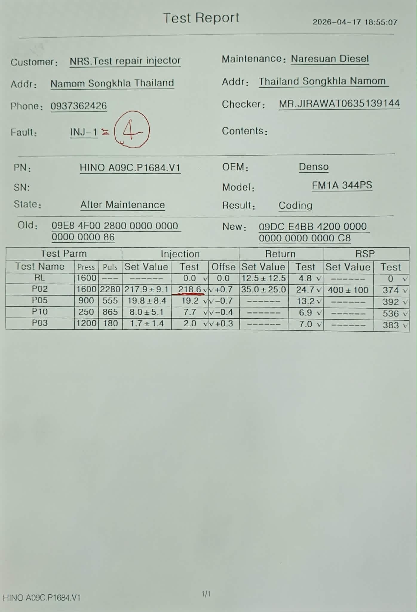 Test Report Sample